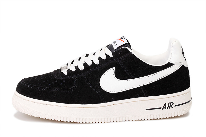 Nike Air Force 1 chaussures pour hommes fourrure noire nouveau blanc (1)